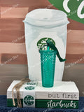 Starbucks Keychain/Ornament - Green Bling Studded