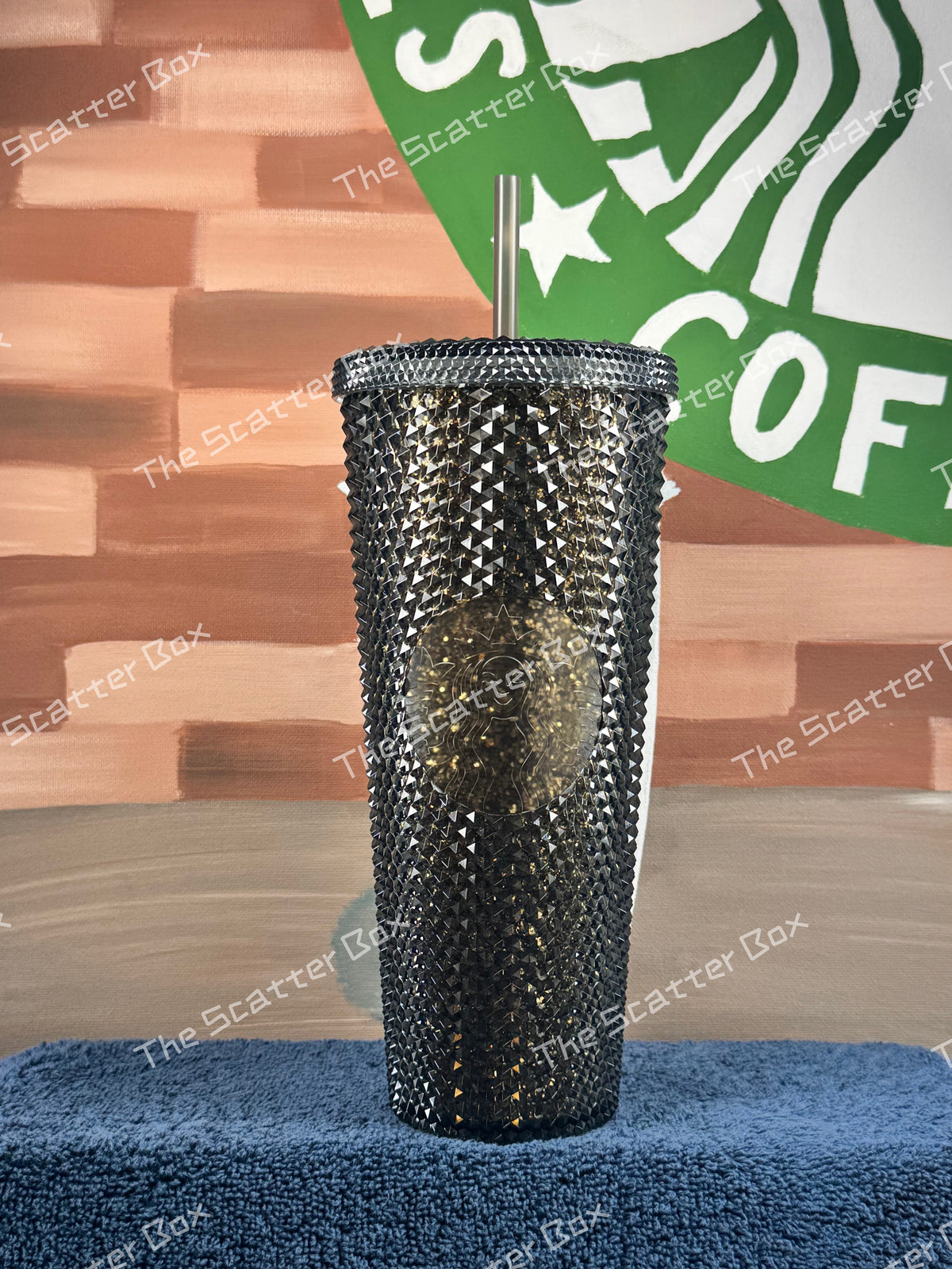 Starbucks 2020 China Classic Black & Gold (Black Gold Glitter) Studded Venti