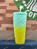Starbucks 2022 Yellow to Mint Ombré Studded Venti