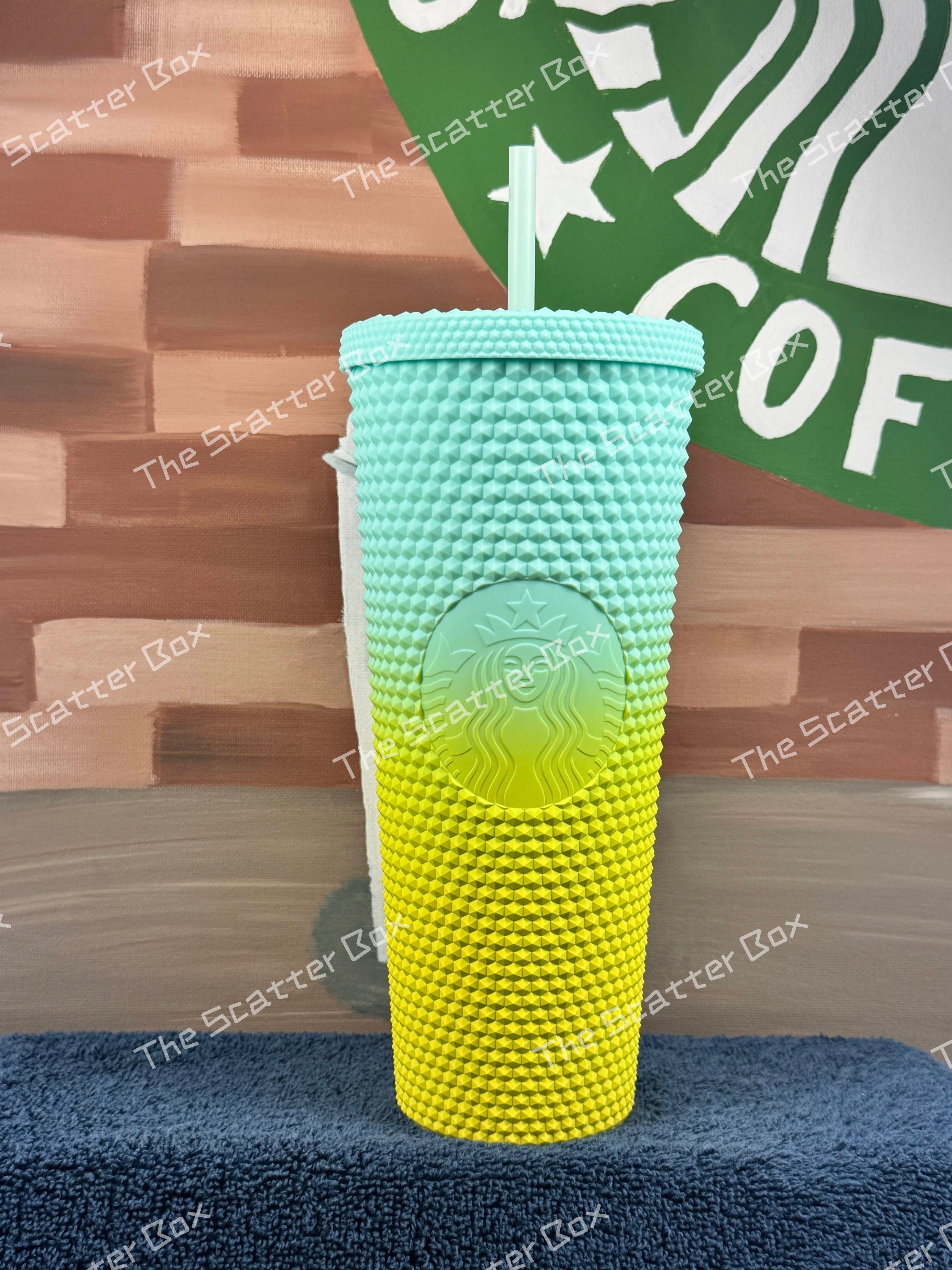 Starbucks 2022 Yellow to Mint Ombré Studded Venti