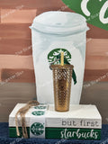 Starbucks Gold Studded Keychain/Ornament