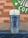 Starbucks USA Blue Ice Ombre Bling Grande Grande