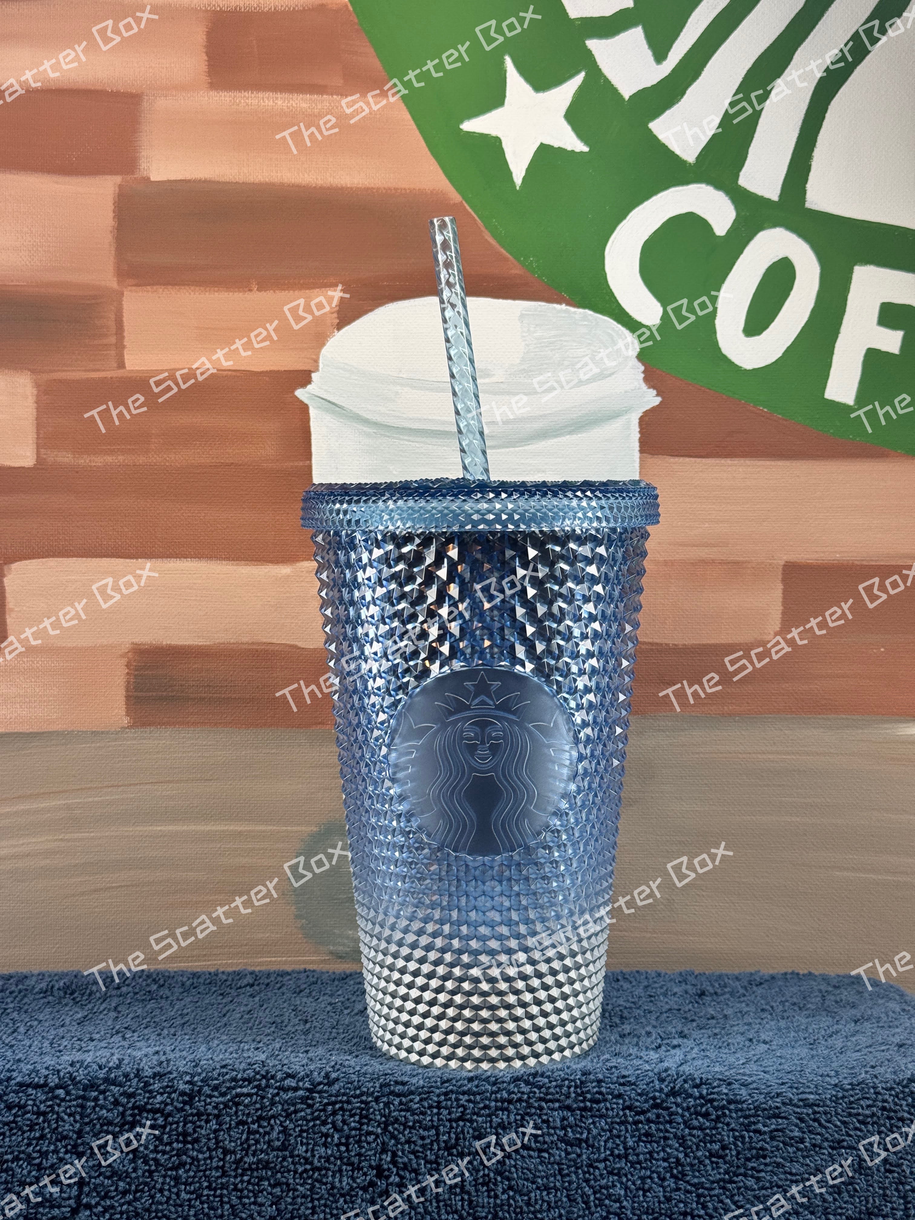 Starbucks USA Blue Ice Ombre Bling Grande Grande