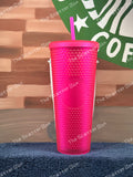 Starbucks USA 2021 Neon Pink Soft Touch Studded Venti