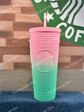 Starbucks 2022 Pink to Mint Ombré Studded Venti