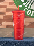 Starbucks USA 2021 Soft Touch Red Studded Venti