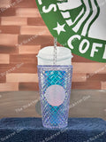 Starbucks Holiday 2022 Iridescent White Clear Jeweled - Grande