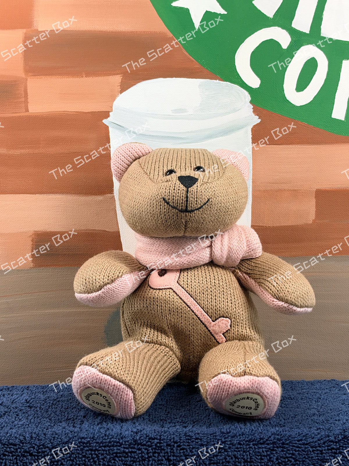 Starbucks Bearista Bear Plush Toy Knitted with Scarf 2010 Misprint Rare/HTF