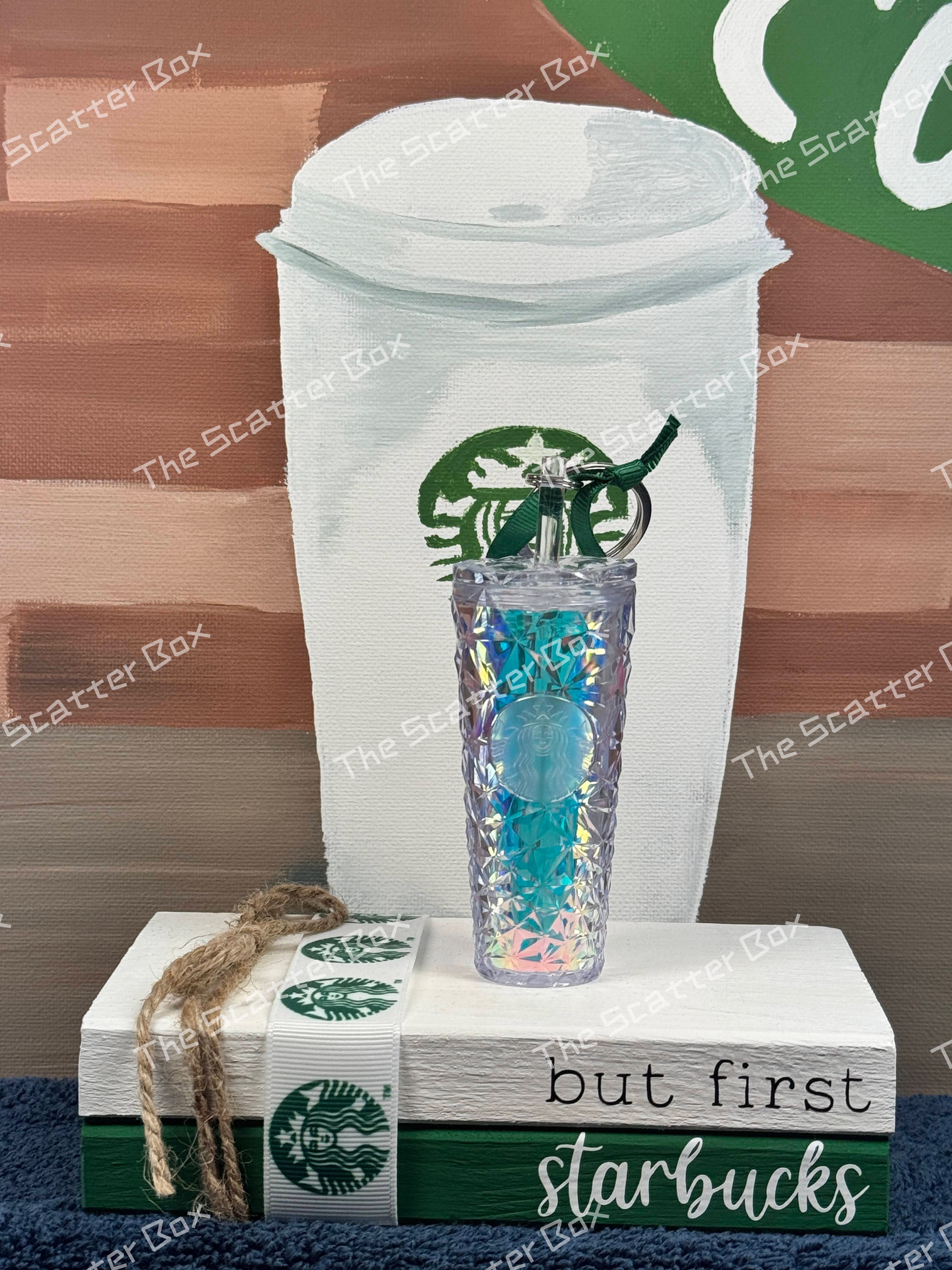 Starbucks Clear Iridescent Prism Keychain