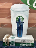 Starbucks Blue Studded Keychain/Ornament