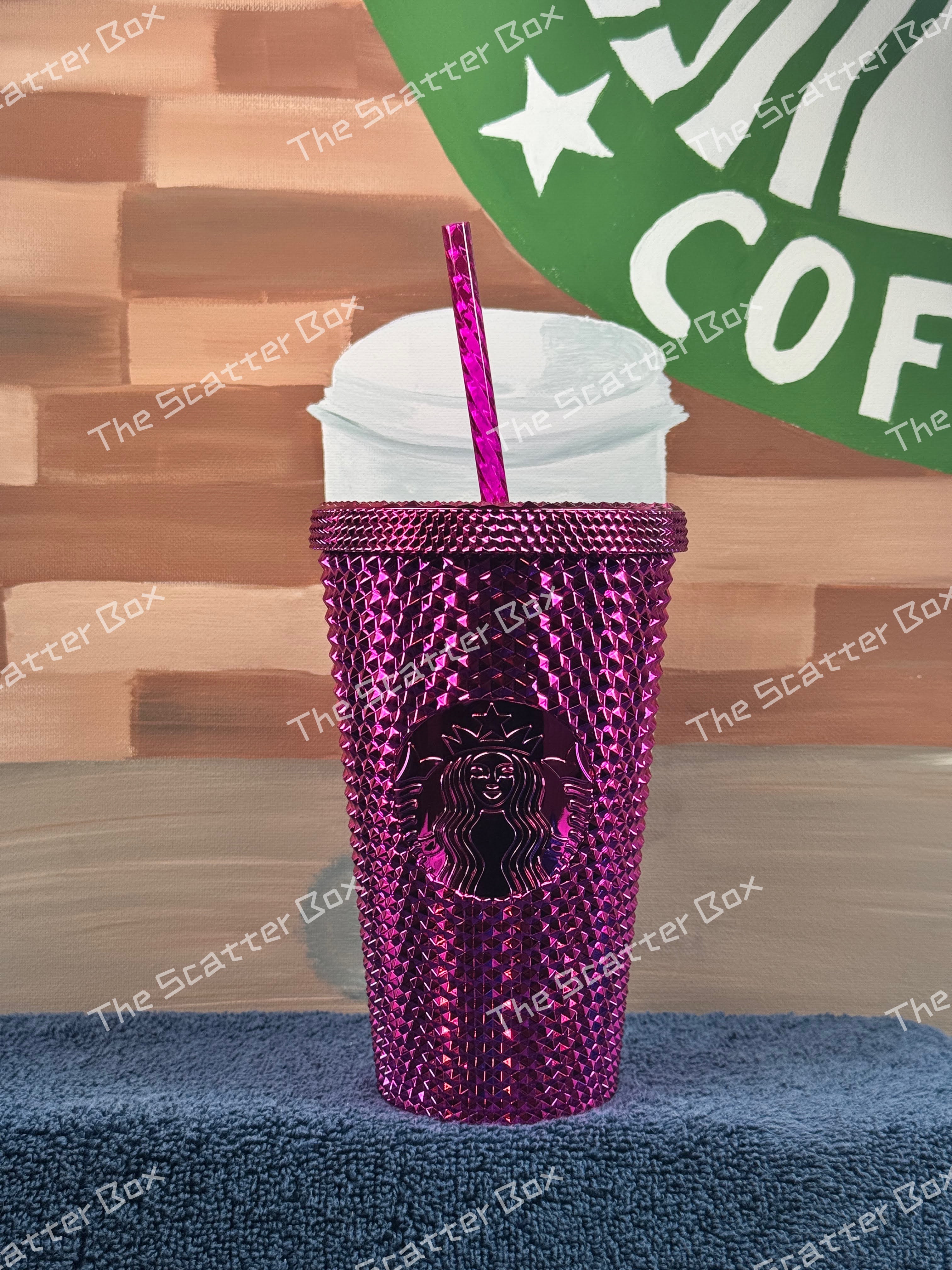 Starbucks USA Pink Chrome Studded Grande
