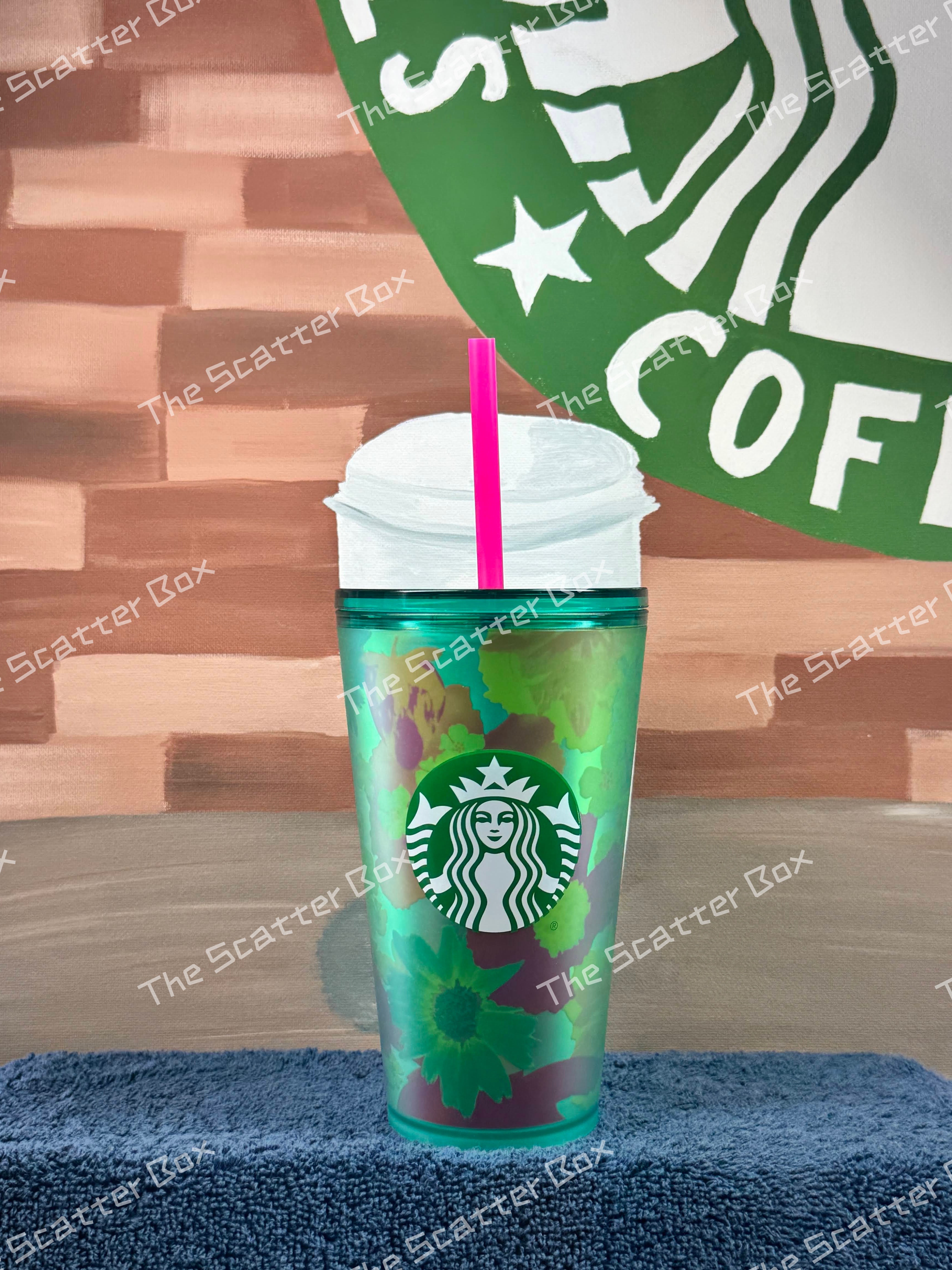 Starbucks Soft Touch Green Floral Grande Tumbler