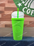 Starbucks USA Neon Green Soft Touch Studded Grande