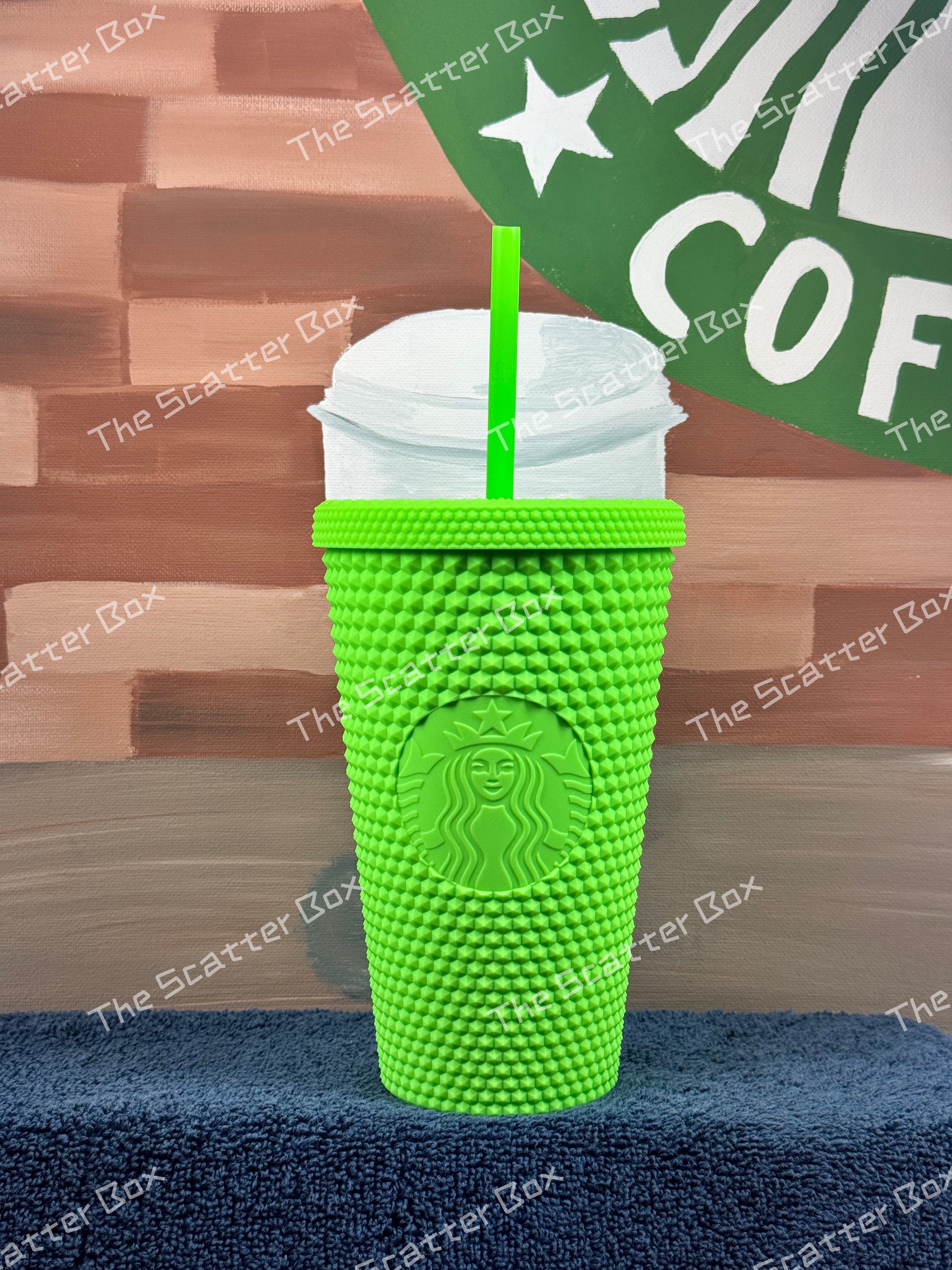 Starbucks USA Neon Green Soft Touch Studded Grande