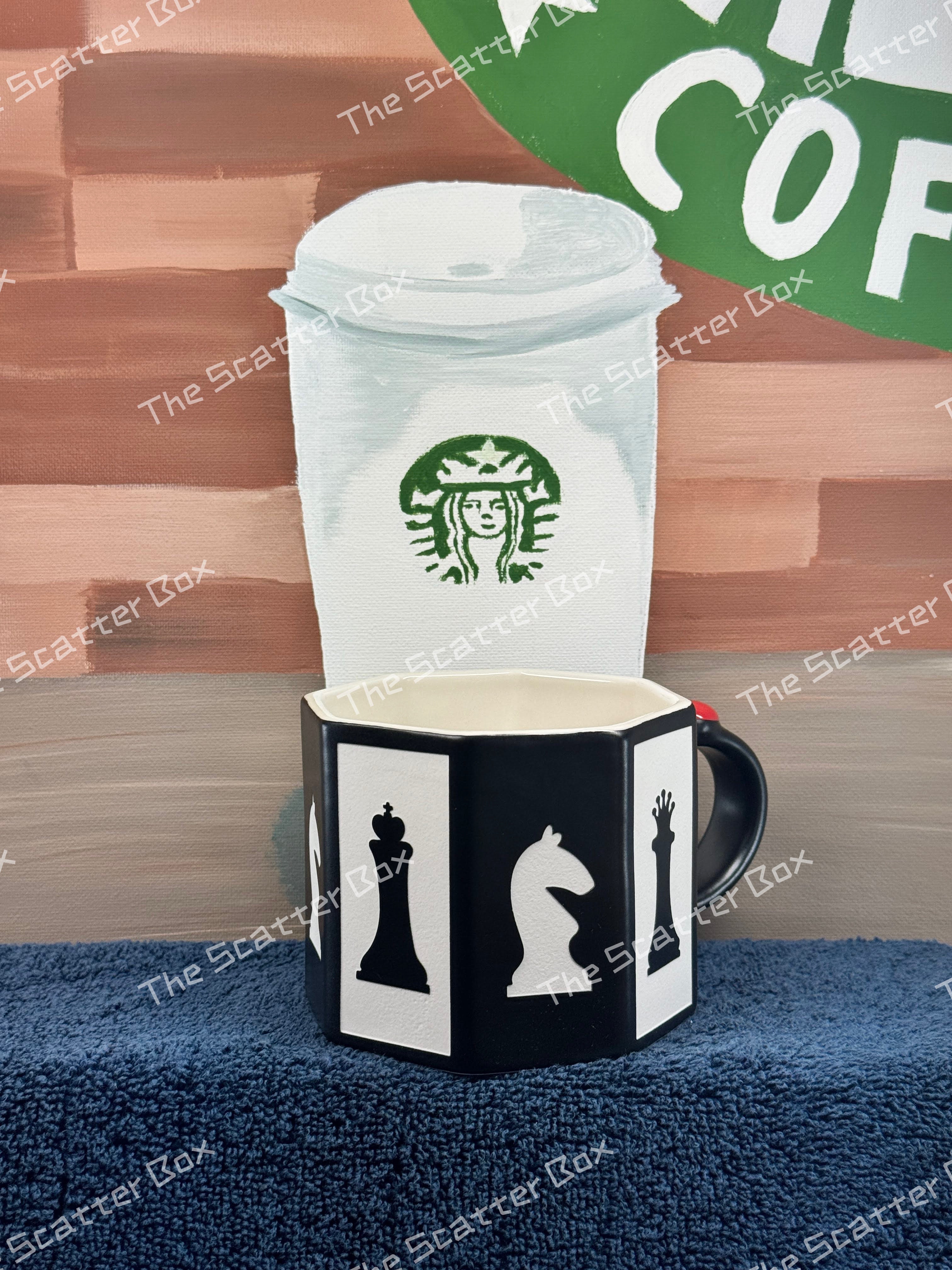 Starbucks China 2022 Valentine's Day Chinese Chess Black and White Mug
