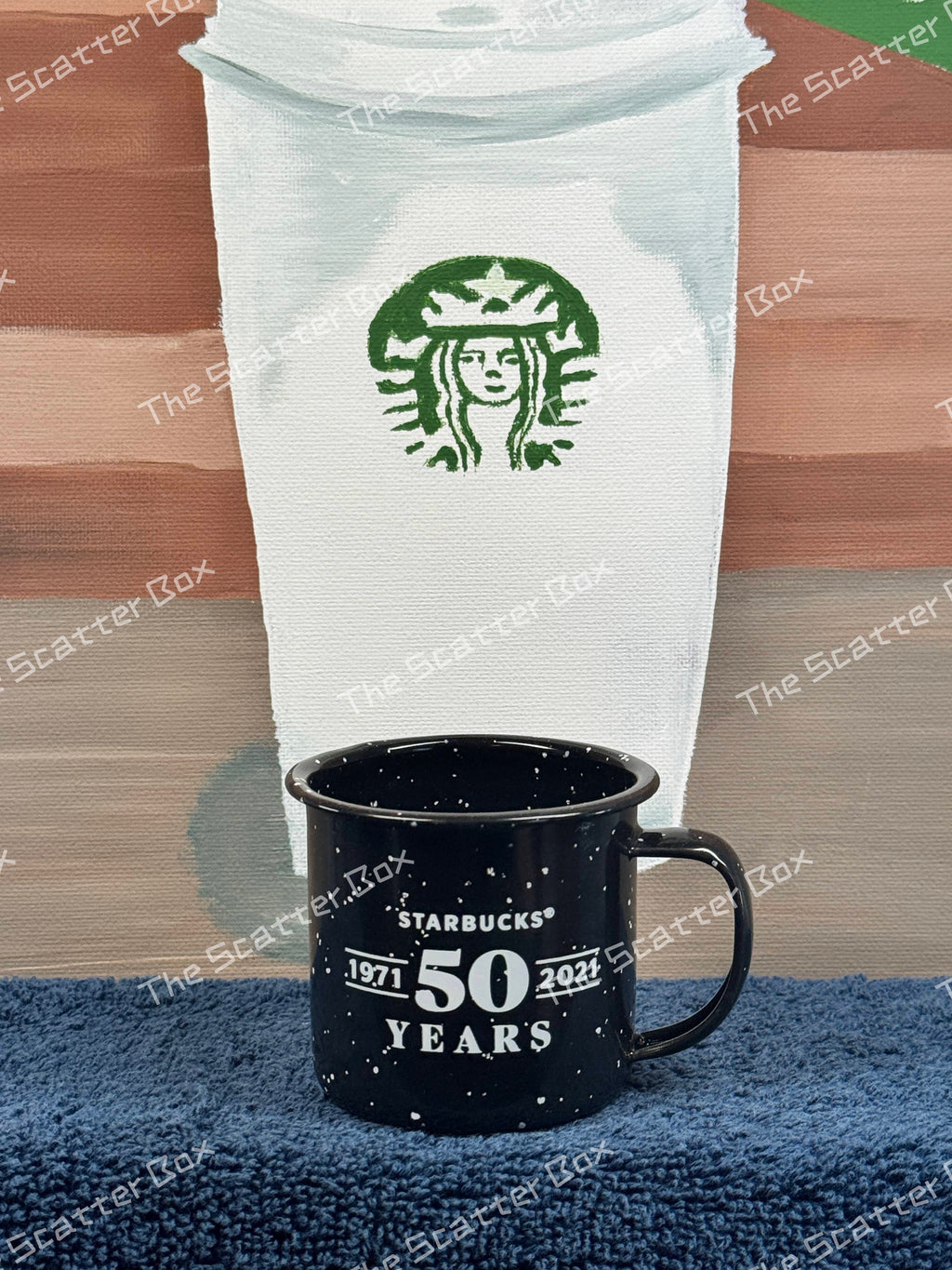 Starbucks 50th Anniversary Black Tin Espresso Cup (Partner Only Gift)