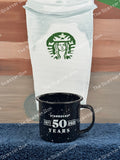 Starbucks 50th Anniversary Black Tin Espresso Cup (Partner Only Gift)