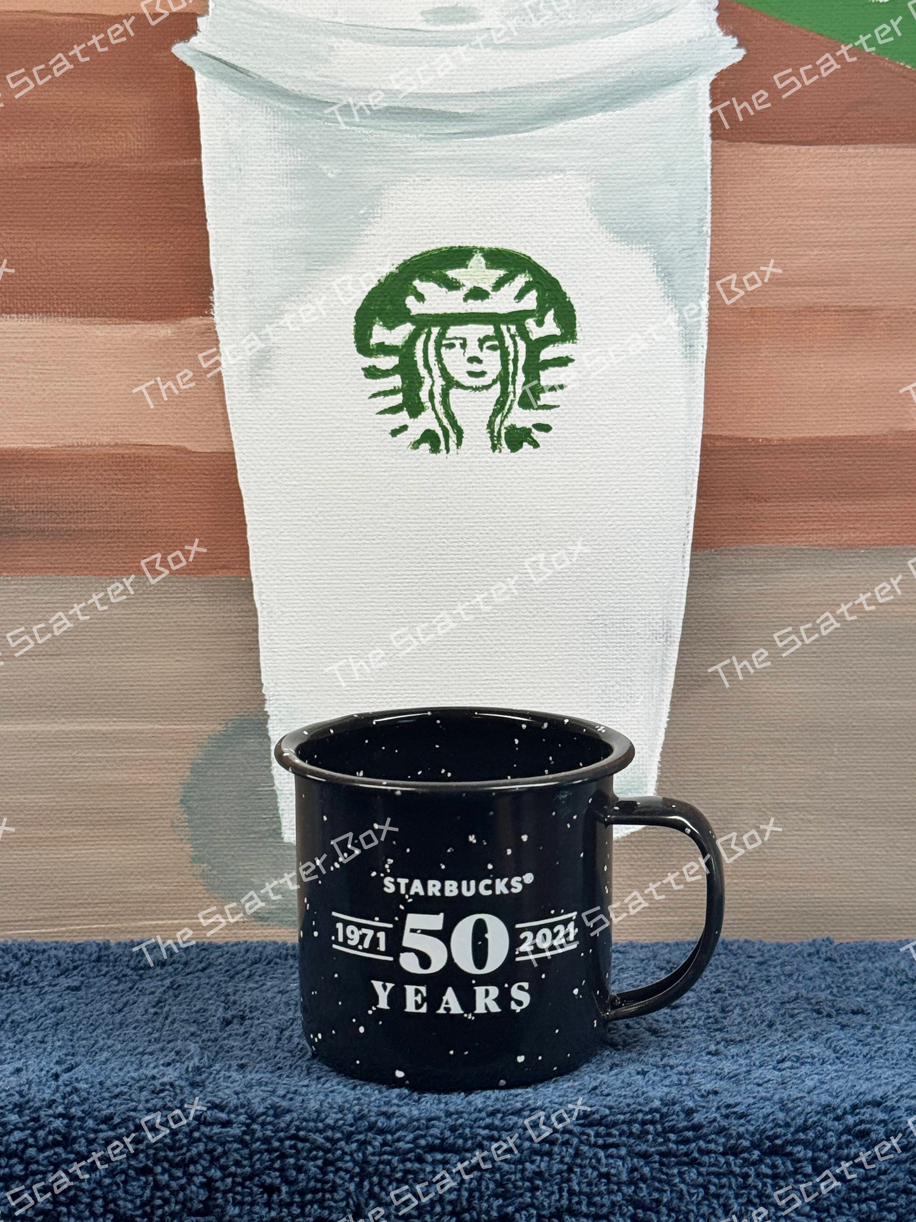 Starbucks 50th Anniversary Black Tin Espresso Cup (Partner Only Gift)