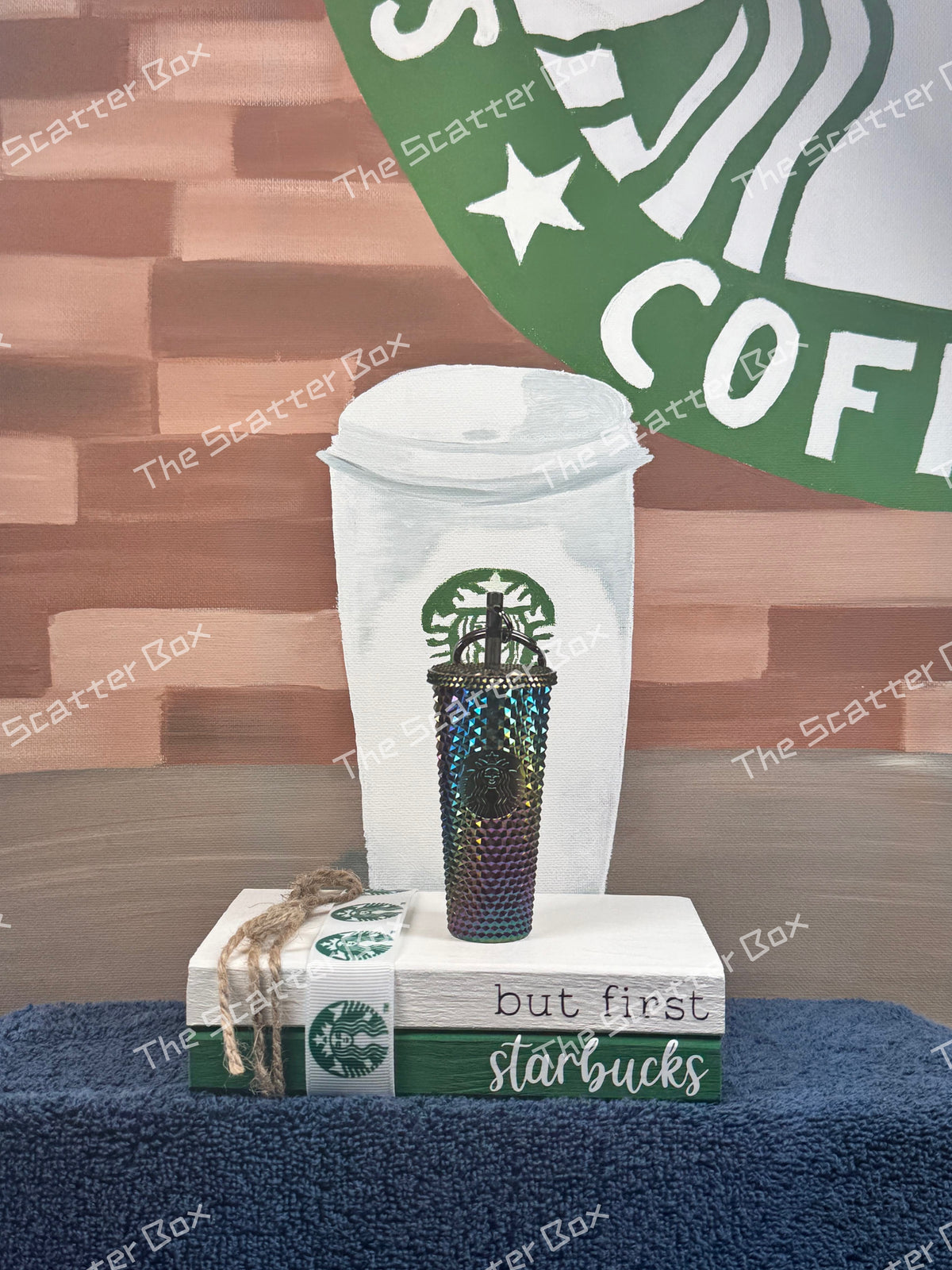 Starbucks 2023 South America Black Oil Slick Studded Keychain