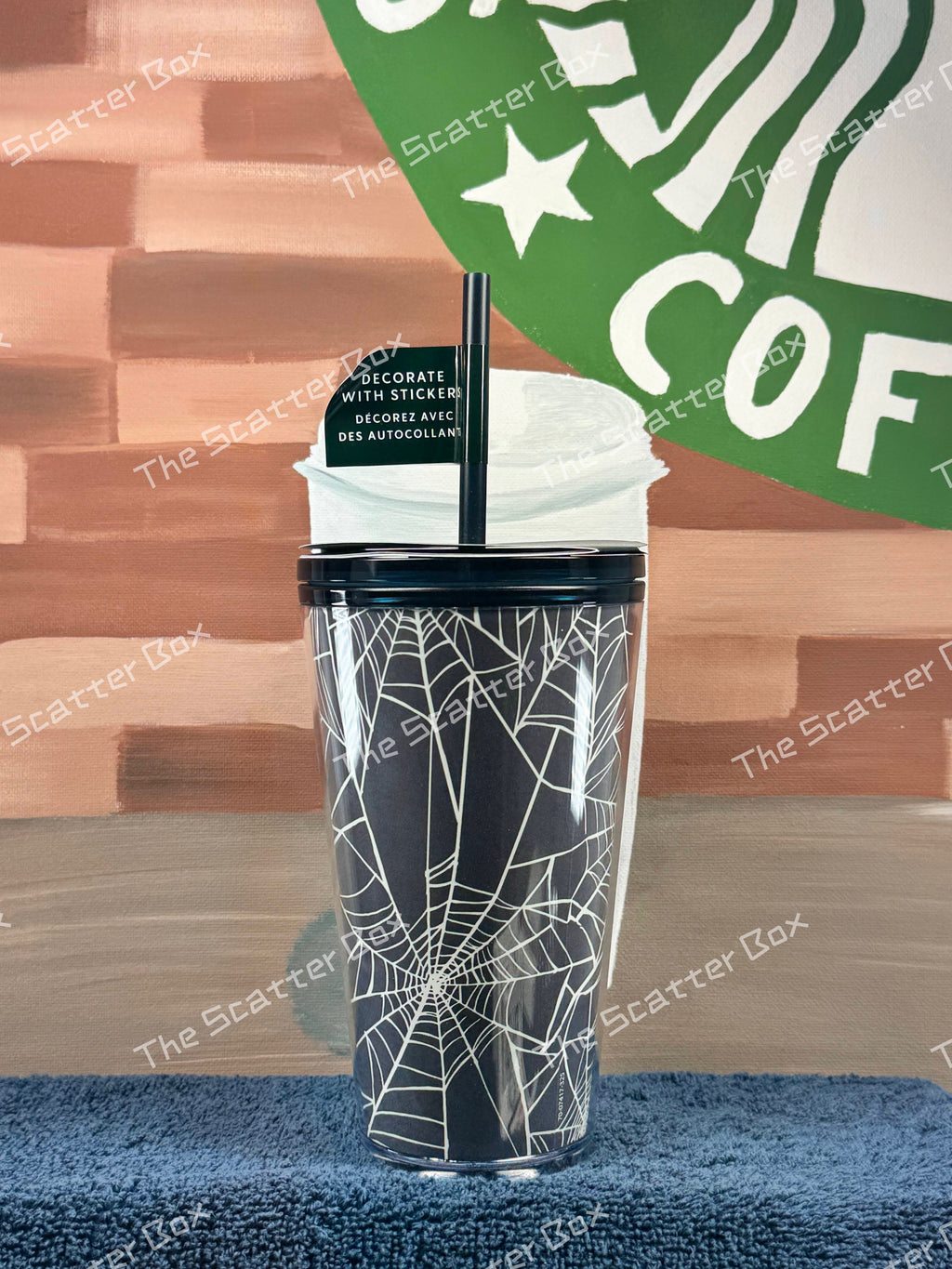 Starbucks Halloween Glow in the Dark Black Spider Web Grande Tumbler