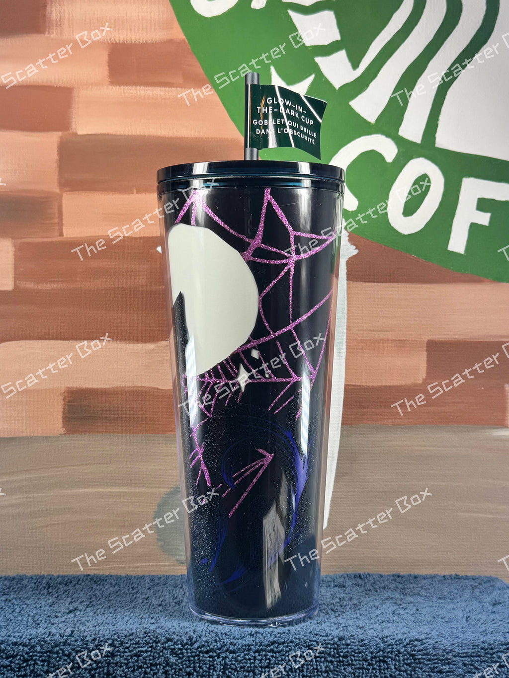 Starbucks Halloween Glow in the Dark Purple/Black Cat Venti Tumbler