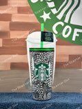 Starbucks Halloween Glow inthe Dark Green/Black Cat, Pumpkin, Bat Grande Tumbler