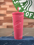 Starbucks 2022 Puerto Rico/Mexico Soft Touch Berry (Red Brick) Studded Venti