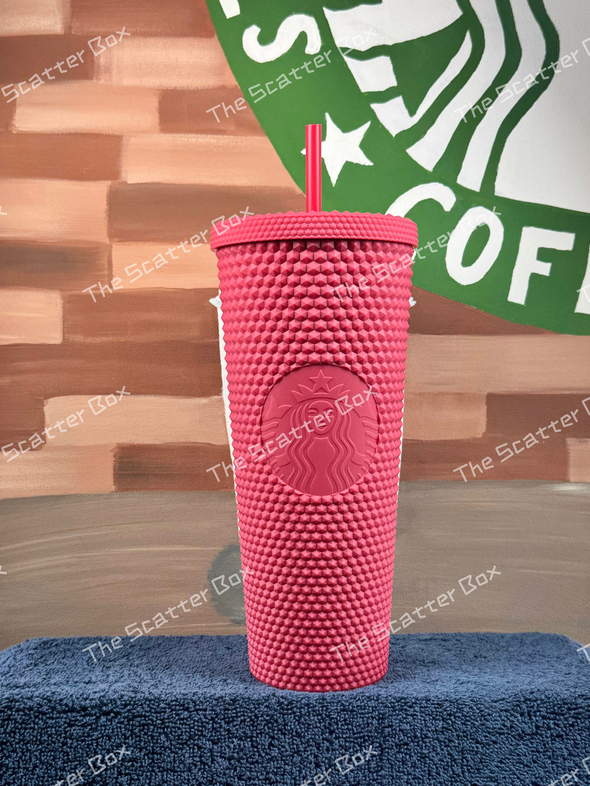 Starbucks 2022 Puerto Rico/Mexico Soft Touch Berry (Red Brick) Studded Venti